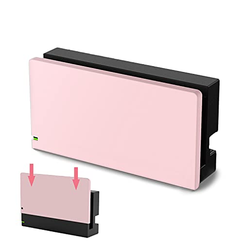 TIKOdirect Custom Faceplate Cover for Nintendo Switch Charging Dock, Hard PC Slim Shell Anti-Scratch [No Screwdriver Installation] for Switch Dock, Pink - Pink