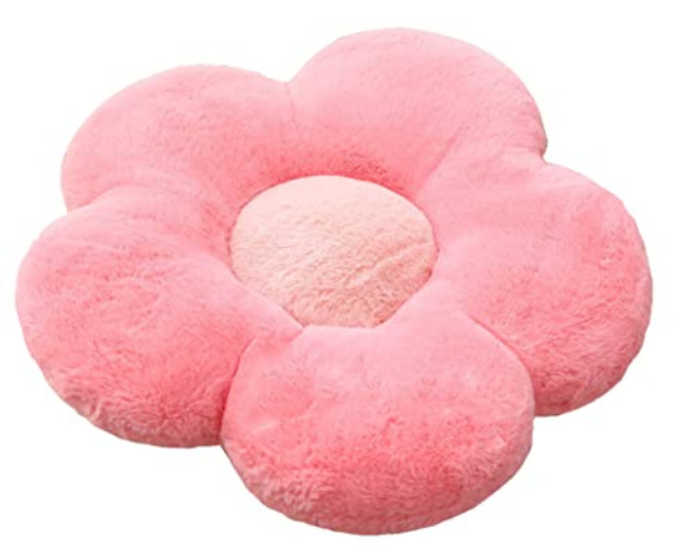 YILANLAN Cute Flower Cushion Plush Floor Pillow Casual Comfortable Pillow Office Living Room Bed Decoration Cushion Simple Room Decoration (50cm, Red) - 50cm - Red