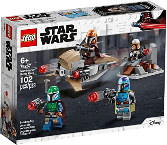 LEGO 75267 Star Wars Mandalorianer Battle Pack Set mit 4 Minifiguren, Speeder-Bike und Verteidigungsfestung - Kunststoff
