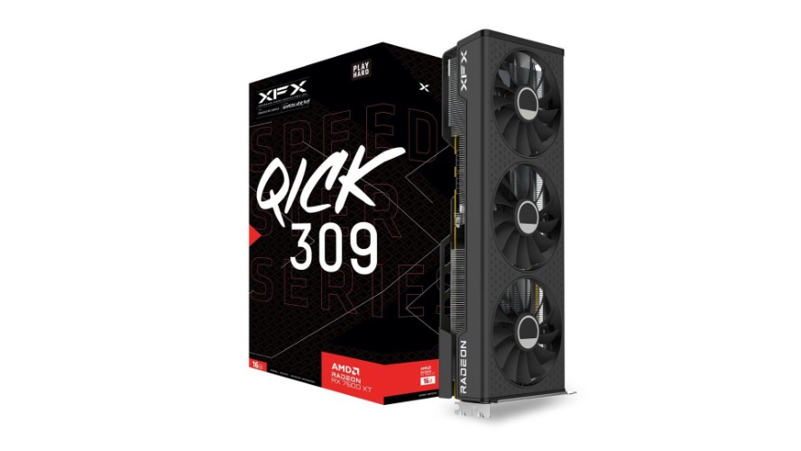 XFX Speedster QICK309 Radeon RX 7600XT Black Gaming Graphics Card with 16GB GDDR6 HDMI 3xDP, AMD RDNA 3 RX-76TQICKBP - RX 7600 XT QICK