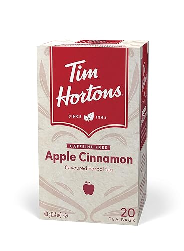 Tim Hortons Apple Cinnamon Tea Bags, Herbal Tea, Decaffeinated, 20 Count - Apple Cinnamon - 20 Count (Pack of 1)