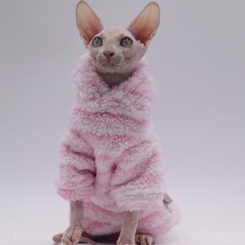 Hairless Cat Clothes Warm Thickness Soft Winter Cat Apparel for Sphynx Cats, Devon Rex Cats, Cornish and Small Cats (Medium) - Medium