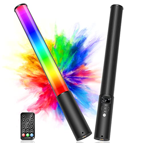leshiou RGB Video Light Wand, Handheld Multi Color LED Photography Light Stick with Remote Control, Dimmable 2500K-6500K CRI97+ Full-Color LED Light with 2500mAh Rechargeable Battery, 12 Light Scenes - Migic-P400S