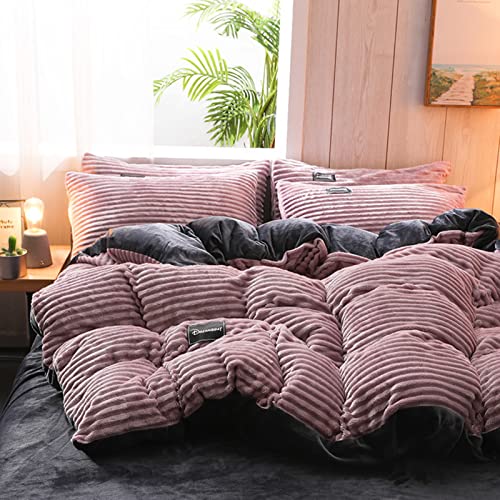 ZIYUER Queen Duvet Cover Set,Twin Quilt Cover Corduroy Comforter Cover Super Soft Full Size Duvet Cover Bedding Sets Crystal Velvet-Light Pink Full:200x230cm(78.7x90.6) - Full:200x230cm(78.7x90.6") - Light Pink
