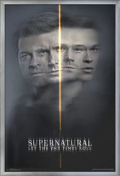 Trends International Supernatural-Dual Faces Wall Poster, 22.375 in x 34 in, Silver Framed Version - 22.375 in x 34 in Silver Framed Version