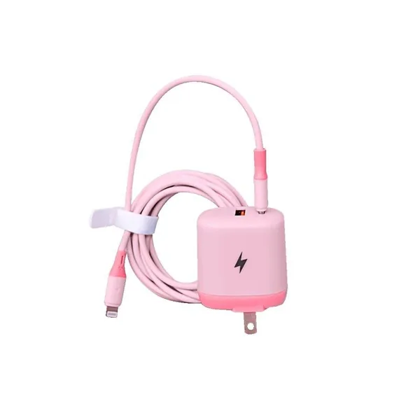Extra-Long Lightning Phone Charger - Super Fast iPhone Charger (10 ft) by Multitasky - Blush Pink