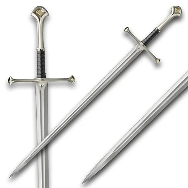 United Cutlery King Elendil's Narsil Sword | Licensed Lord of the Rings Movie Replica | 24K Gold Plated Fittings | Certificate of Authenticity