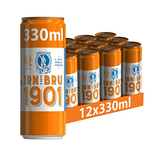 IRN-BRU 1901, A Very Special Vintage, 12x330ml Cans, No Caffeine, Full Sugar, Taste The First Ever IRN-BRU Recipe - Original 1901 - Full Sugar - 330ml | 12 Cans