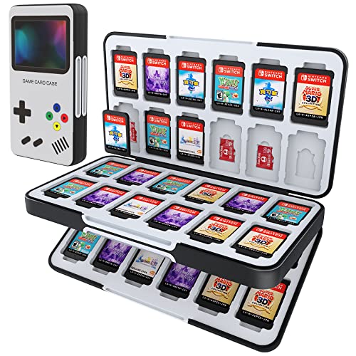 HEIYING Game Card Case for Nintendo Switch&Switch OLED,Customized Pattern Switch Lite Game Card Storage Box with 48 Game Card Slots and 24 Micro SD Card Slots. - Game Console
