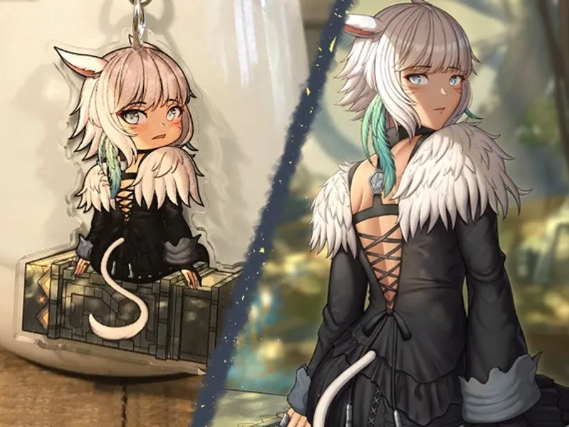 Y'shtola in Rak'tika Keychain and Art Print Combo Deal | Etsy UK
