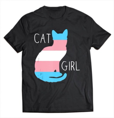 VidiAmazing Trans Cat Girl Pride Cat Trans Flag LGBT Pride ds2057 T-Shirt