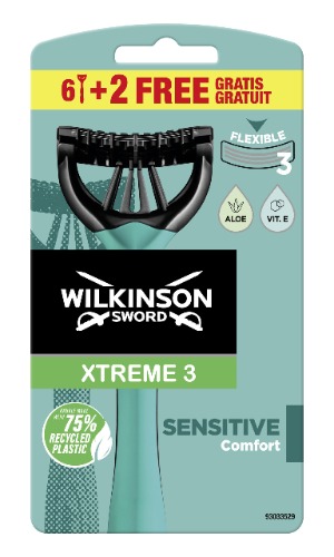Wilkinson Xtreme 3 Pure Sensitive Pack of 8 Disposable Razors