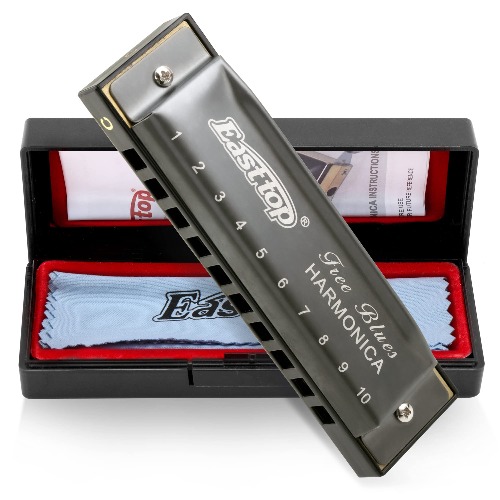 East top Harmonica C, 10 Holes 20 Tones Blues Diatonic Harmonica Mouth Organ Blues Harp For Beginners, Adults, Kids, Professionals and Students