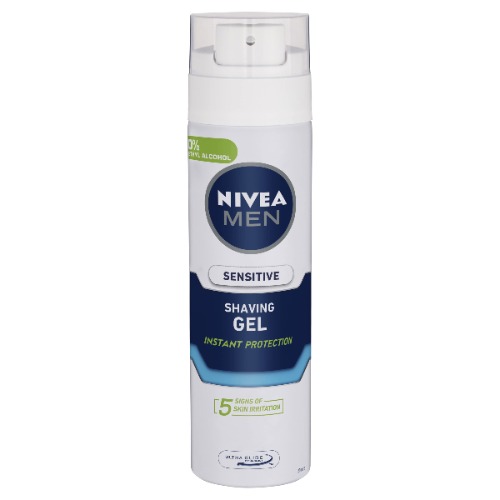 NIVEA MEN Sensitive Shaving Gel (200ml), Sensitive Skin Shaving Gel, Shave Gel for Men, Shaving Gel for Irritated Skin with Chamomile