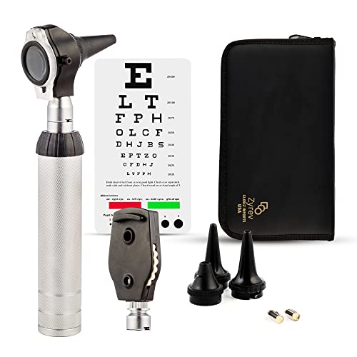 Zyrev 2 in 1 Otoscope Oph Set - Perfect for Nursing & Medical Students with Carry Case, Sight Chart & Replacement Ear Speculums
