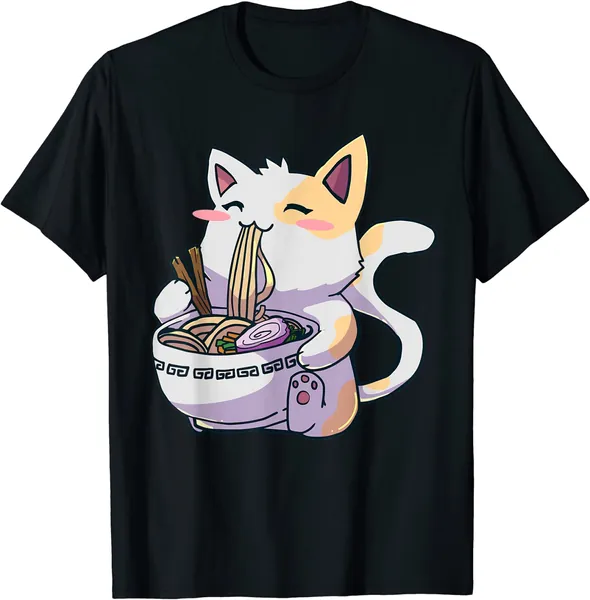 Ramen T-Shirt Cat Tshirt Kawaii Anime Tee Japanese Gift T-Shirt