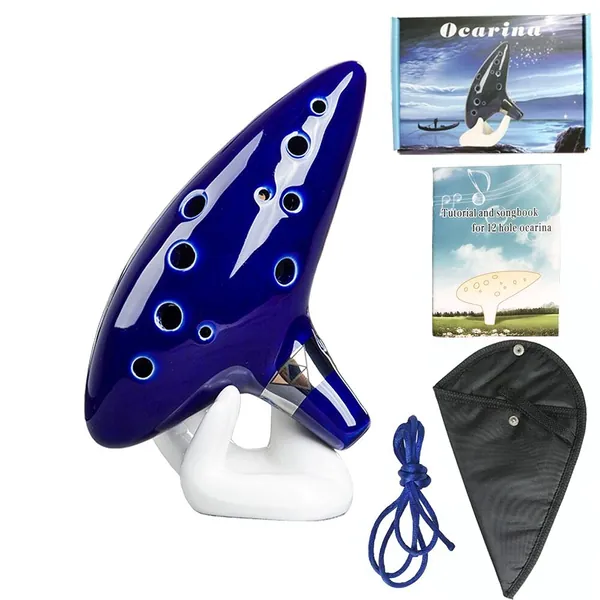 Ceramic Legend of Zelda Ocarina of Time 12 Hole Alto C Ocarina Instrument For Zelda Fans - 