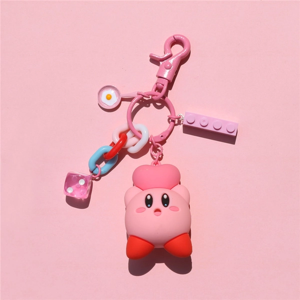 Cute Kirby Keychain Wristlet Lanyard Kawaii Kirby Accessories Kirby Lover Gifts - C