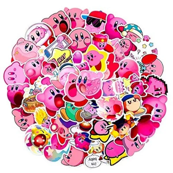 50PCS/Pack Kirby_Star Allies Stickers PVC Waterproof Stickers for Laptop Luggage Children Toy Motorcycle Skateboard Motorcycle
