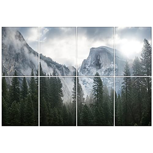 BUBOS 8 Pack Art Acoustic Panels Self-adhesive Soundproof Wall Panels,48X32Inches Sound Absorbing Panels,Decorative Acoustical Wall Panels, Acoustic Treatment for Recording Studio (Forest 04) - Art - Forest 04