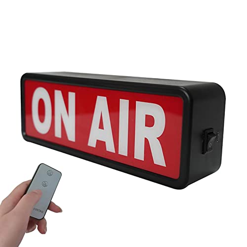 ON AIR Light Sign Recording Sign Studio Warning Signfor (Studio/Home Studio/Company/Desk or Wall Decor). Up Lighted Broadcast Warning Sign Finished (Black+Remote Control) - black+Remote control