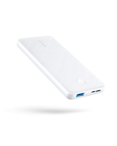 Anker Portable Charger, 313 Power Bank (PowerCore Slim 10K) 10000mAh Battery Pack with PowerIQ Charging Technology and USB-C (Input Only) for iPhone, Samsung Galaxy, and More (White) - White