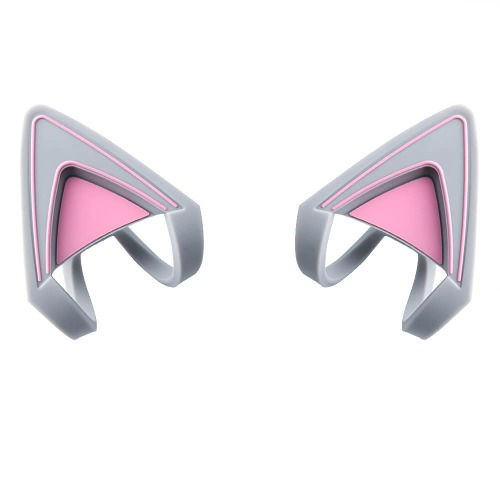 HUYUN Silicone Headsets Cat Kitty Ears Lovely Attachable Accessory Perfect Compatible for Silver Gray White Mercury Headphones