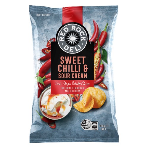 Red Rock Deli Sweet Chilli And Sour Cream Potato Chips 165 g