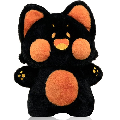 PERUKOYO Cat Plush Toy Cat Stuffed Animals Pillow Kawaii Plushie, Soft Plush Doll Black Cat Plushie Cat Pillow for Boys Girls