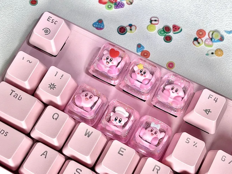Kirby Keycaps cute mechanical keyboard ECS Artisan keycap