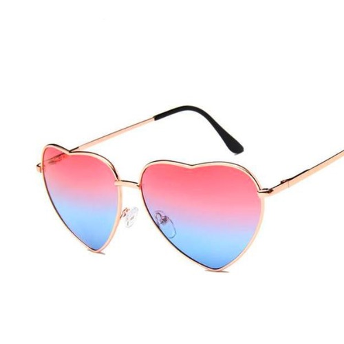 Heart Shaped Sunglasses - Blue Pink