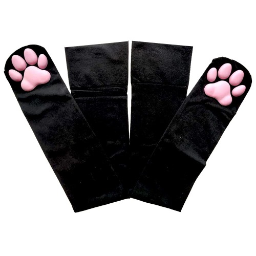 paloli Chaussettes hautes en forme de patte de chat rose pour femmes et filles, chaussettes mignonnes 3D en forme de griffe de chaton pour cosplay