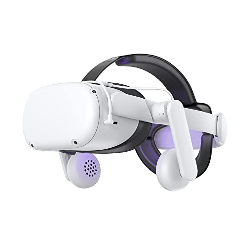 KIWI design Sangle de Tête Audio on-Ear Compatible avec Quest 2 Accessoires, pour Un Effet Sonore Amélioré et Une Immersion Accrue - Sangle Élite et écouteur