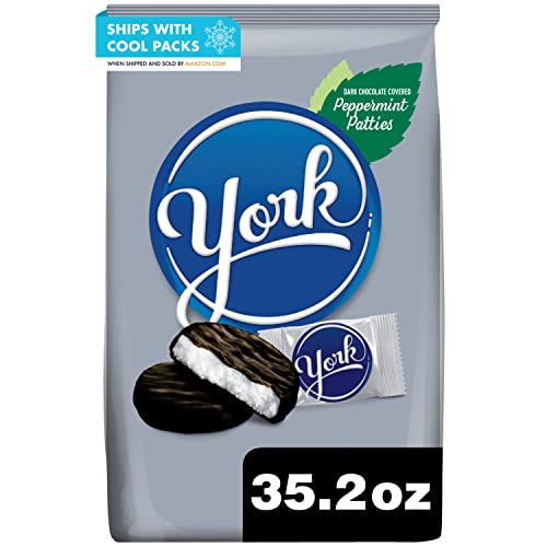 YORK Dark Chocolate Peppermint Patties, Halloween Candy Party Pack, 35.2 oz