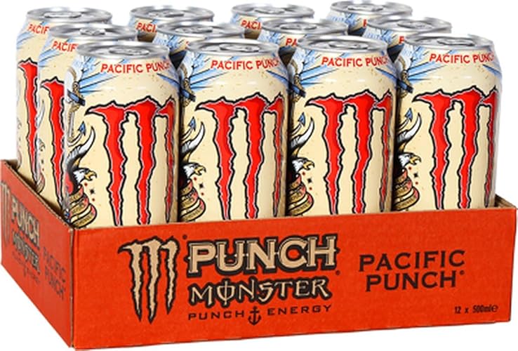 Juice Monster Pacific Punch, Energy + Juice, Energy Drink, 16 Ounce (Pack of 24) - Pacific Punch - 16 Ounce (Pack of 24)