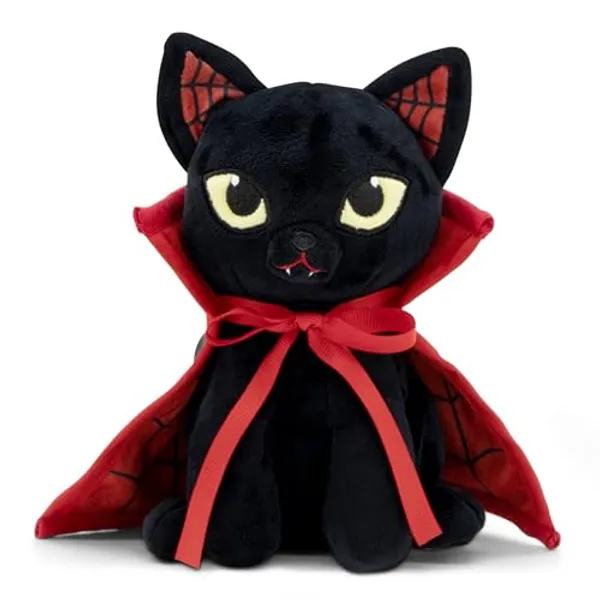Plushible Halloween Plush Animal - Halloween Stuffed Animals - Cute Halloween Plushies - Black Cat Plush Animal - Black Cat Stuffed Animal and Witch Decorations - Small 8 Inch – Viktor - 8 Inch - Black