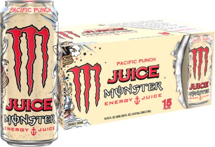 Monster Energy Juice Monster Pacific Punch, Energy + Juice, Energy Drink, 16 Ounce (Pack of 15) - Pacific Punch - 16 Ounce (Pack of 15)