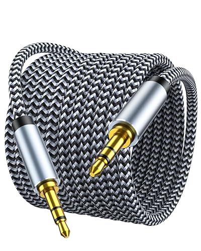 MORELECS Aux Cord 4ft, 3.5mm Audio Cable - Nylon Braided Aux Cable 3.5mm Male to Male AUX Cord for Car, Headphones, Home Stereos, Speaker - 4ft