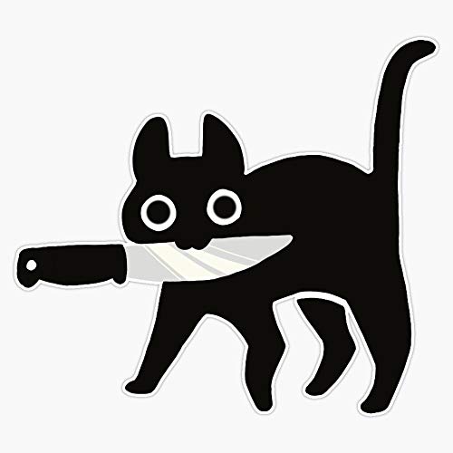 Knife Kat Waterproof Vinyl Window Bumper Sticker Decal 5"
