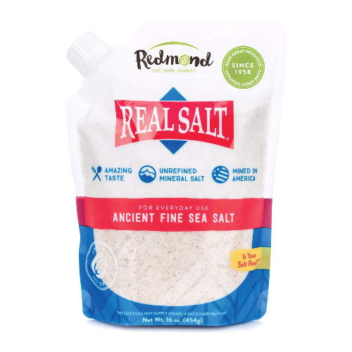 Redmond Real Salt - Ancient Fine Sea Salt, Unrefined Mineral Salt, 16 Ounce Pouch (1 Pack) - 
