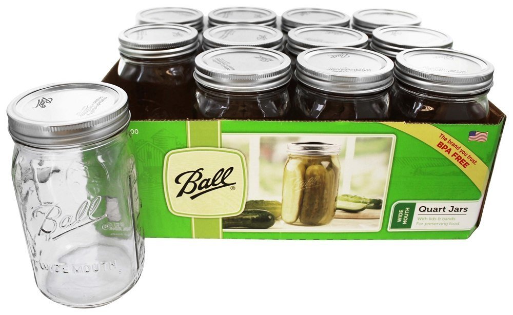 Ball Wide Mouth Quart Jar Set of 12, 32 Ounce (Pack of 1), Clear - 