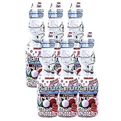 Sangaria Ramune, 6.76 Fluid Ounce (Lychee, 6 Bottles) - Lychee 6.76 Fl Oz (Pack of 6)