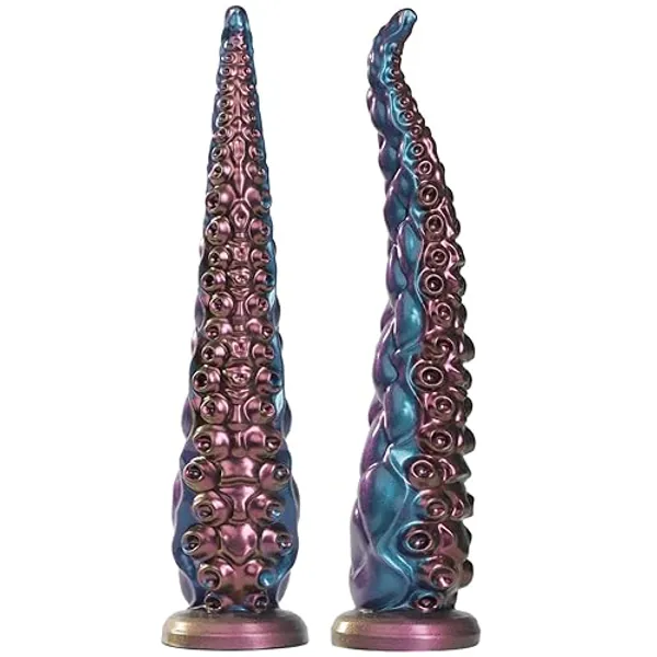 Long Tentacle Dildo Adult Toys - COKARAGE 18.5'' Big Dildo Anal Plug, Large Dildo Sex Toys with Strong Suction Cup, Huge Butt Plug Sex Machine for Deeper Stimulate, Soft Dildos for Women Men Couples - BluePurple-18.5''
