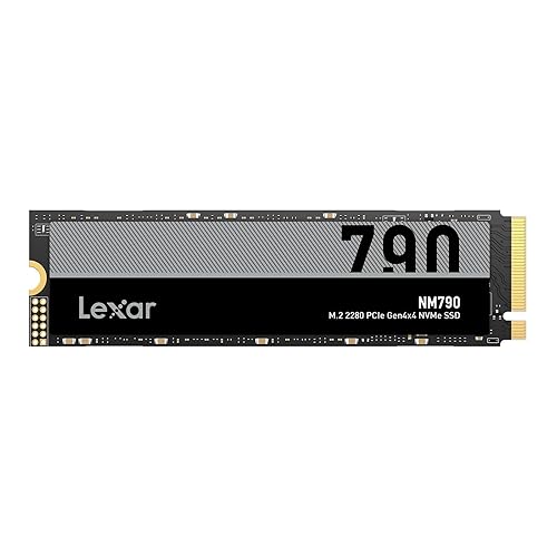 Lexar NM790 4TB SSD, M.2 2280 PCIe Gen4x4 NVMe 1.4 interne SSD, bis zu 7400MB/s lesen, bis zu 6500MB/s Schreiben, internes Solid State Drive für PS5, PC, Laptop, Gamer, Profis (LNM790X004T-RNNNG)
