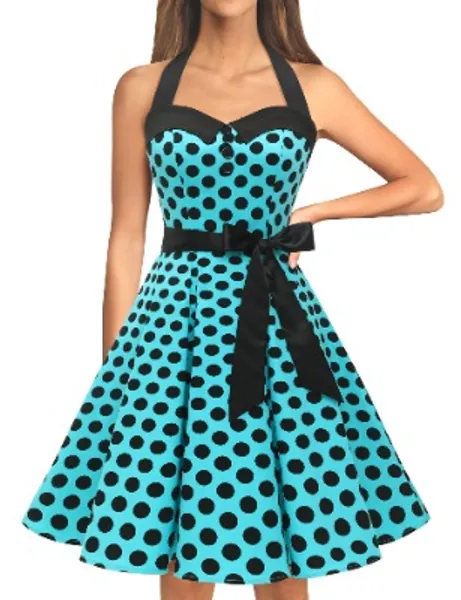 Dressystar Vintage Polka Dot Retro Cocktail Prom Dresses 50's 60's Rockabilly Bandage