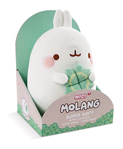 NICI Meluche MOLANG avec Feuille de trèfle 16cm dans Un Emballage Cadeau - Doudou Molang 16cm
