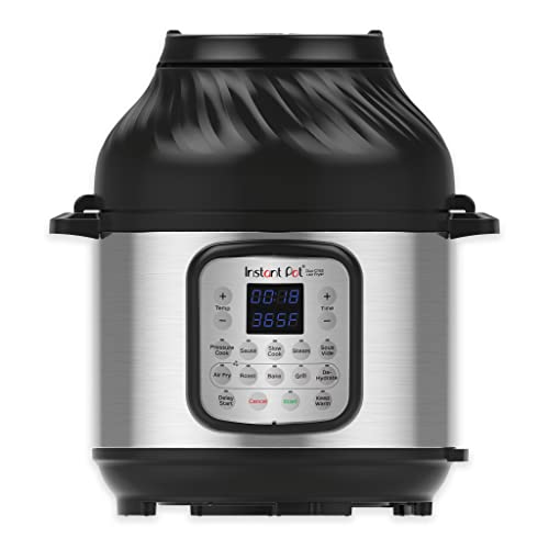 Instant Pot Duo Crisp + Air Fryer 11-in-1 Multicooker, 8L - Pressure Cooker, Air Fryer, Slow Cooker, Steamer, Sous Vide Machine, Dehydrator with Grill, Food Warmer & Baking Functions - 8 Litres - Duo Crisp - Single