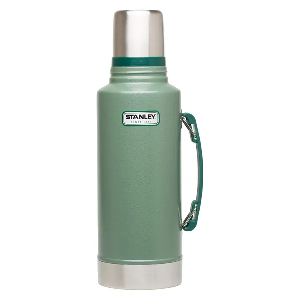 Stanley Classic Vacuum Insulated Wide Mouth Bottle (1.1 QT, 2 QT) - 2 Qt Hammertone Green