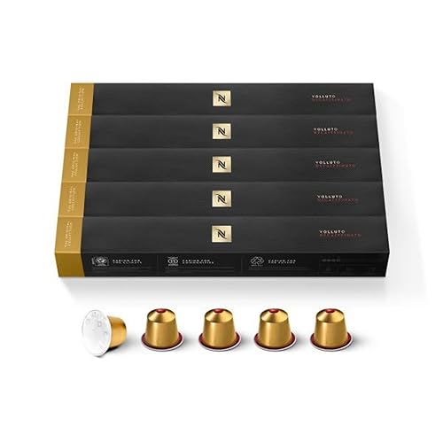 Nespresso Capsules Original Line, Volluto Decaffeinato Mild Roast Coffee, 50 Count Coffee Pods - Volluto Decaffeinato - 10 Count (Pack of 5)