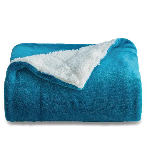 BEDSURE Sherpa Fleece Throw Blanket for Couch - Teal Turquoise Aqua Thick Fuzzy Warm Soft Blankets and Throws for Sofa, 50x60 Inches - 50x60 Teal